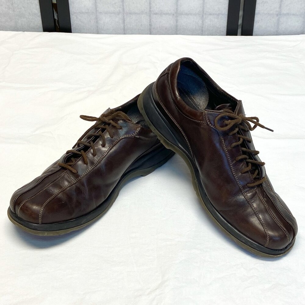 Kenneth Cole Reaction 12M Leather Tie Oxford Bowling Style Shoes Italy Split-Toe